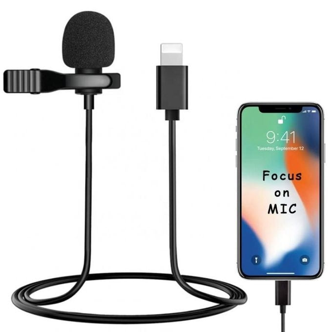Microphone Micro Cravate Lightning Pour IPhone ou Type C DK-MK1