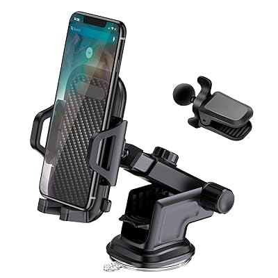 Support Téléphone Voiture,Rotation 360° & Opération à Une Main, Attache Voiture Pare-Brise