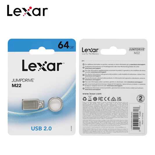 Lexar — clé usb 2.0 100% authentique M22 en métal, 64 go, disque amovible|